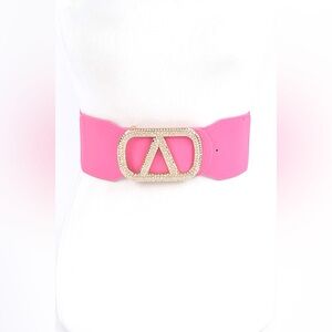 Plus Size Rhinestone Elastic Statement Belt